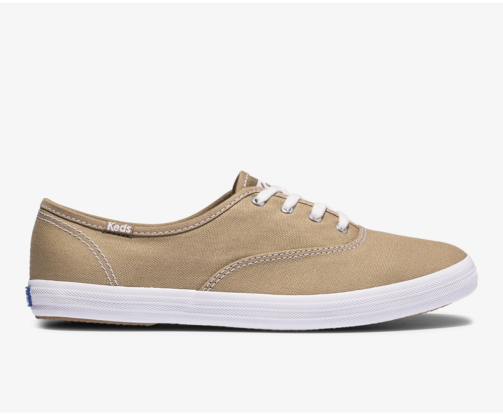 Keds Sneakers Brown - Champion Seasonal Organic Cotton Canvas - Womens HPBTND-194